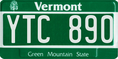 VT license plate YTC890