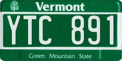 VT license plate YTC891