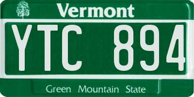 VT license plate YTC894