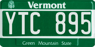 VT license plate YTC895