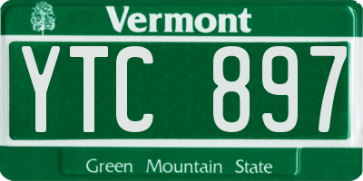 VT license plate YTC897