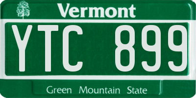 VT license plate YTC899