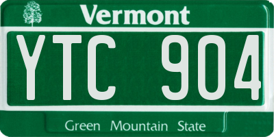 VT license plate YTC904