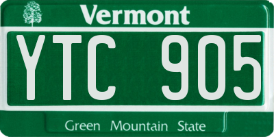 VT license plate YTC905