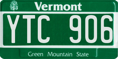 VT license plate YTC906