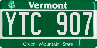 VT license plate YTC907
