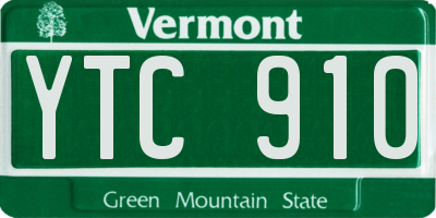 VT license plate YTC910