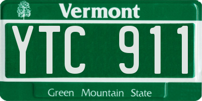 VT license plate YTC911