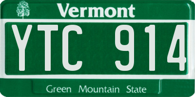 VT license plate YTC914