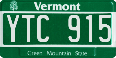 VT license plate YTC915