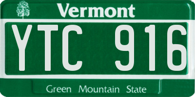 VT license plate YTC916