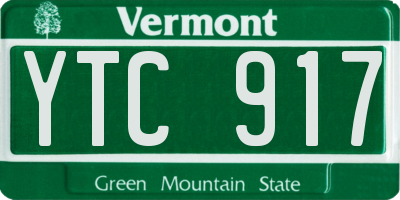 VT license plate YTC917