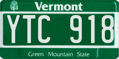 VT license plate YTC918