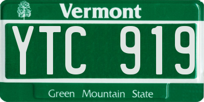 VT license plate YTC919