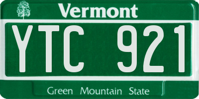 VT license plate YTC921
