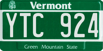 VT license plate YTC924