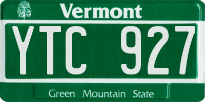 VT license plate YTC927