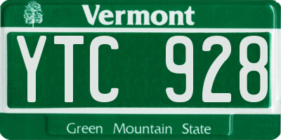 VT license plate YTC928