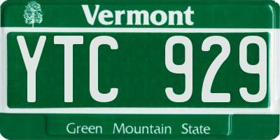 VT license plate YTC929