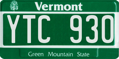 VT license plate YTC930