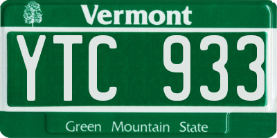 VT license plate YTC933