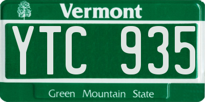VT license plate YTC935