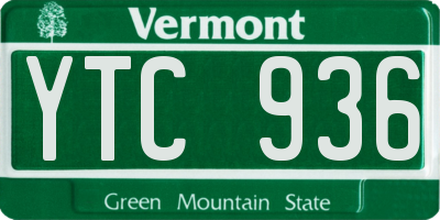 VT license plate YTC936