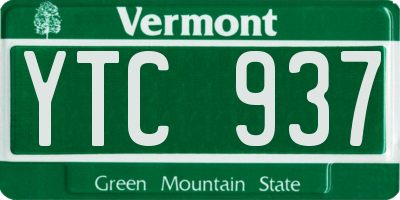 VT license plate YTC937