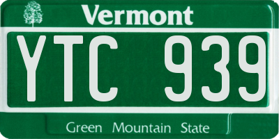 VT license plate YTC939