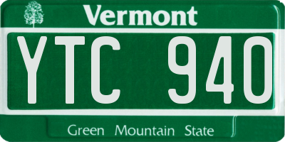 VT license plate YTC940