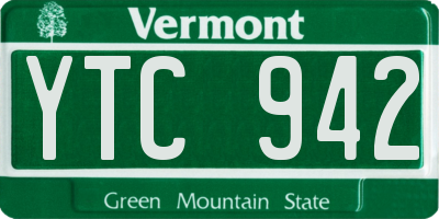 VT license plate YTC942