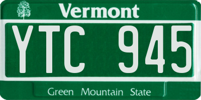 VT license plate YTC945