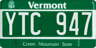 VT license plate YTC947
