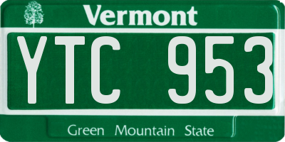 VT license plate YTC953