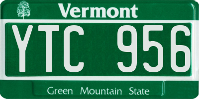 VT license plate YTC956