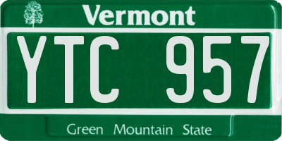 VT license plate YTC957