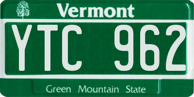 VT license plate YTC962