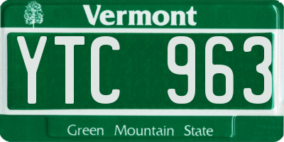 VT license plate YTC963