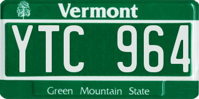 VT license plate YTC964
