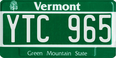 VT license plate YTC965