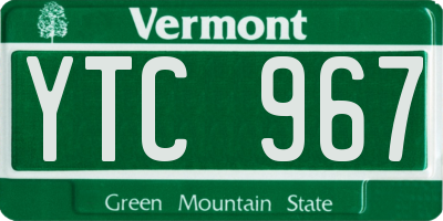 VT license plate YTC967