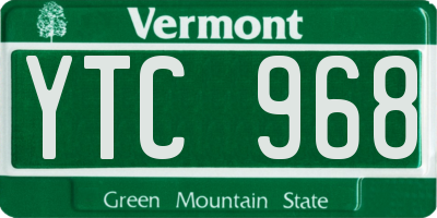 VT license plate YTC968