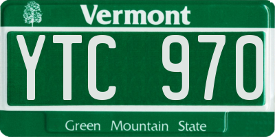 VT license plate YTC970