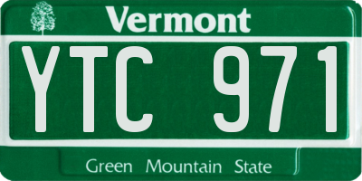 VT license plate YTC971