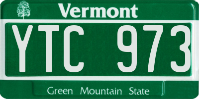 VT license plate YTC973