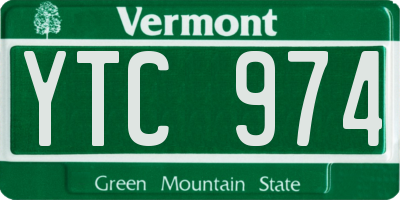 VT license plate YTC974