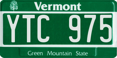 VT license plate YTC975