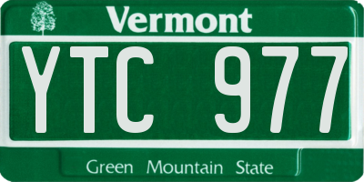 VT license plate YTC977