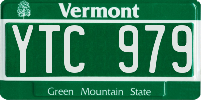 VT license plate YTC979
