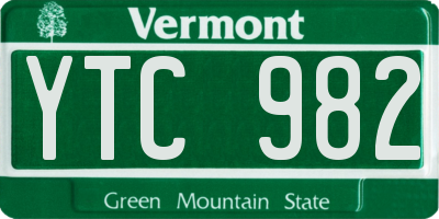 VT license plate YTC982